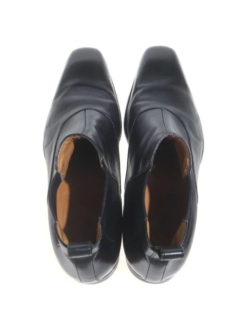 Gucci Logo Leather Side Gore Boots Black